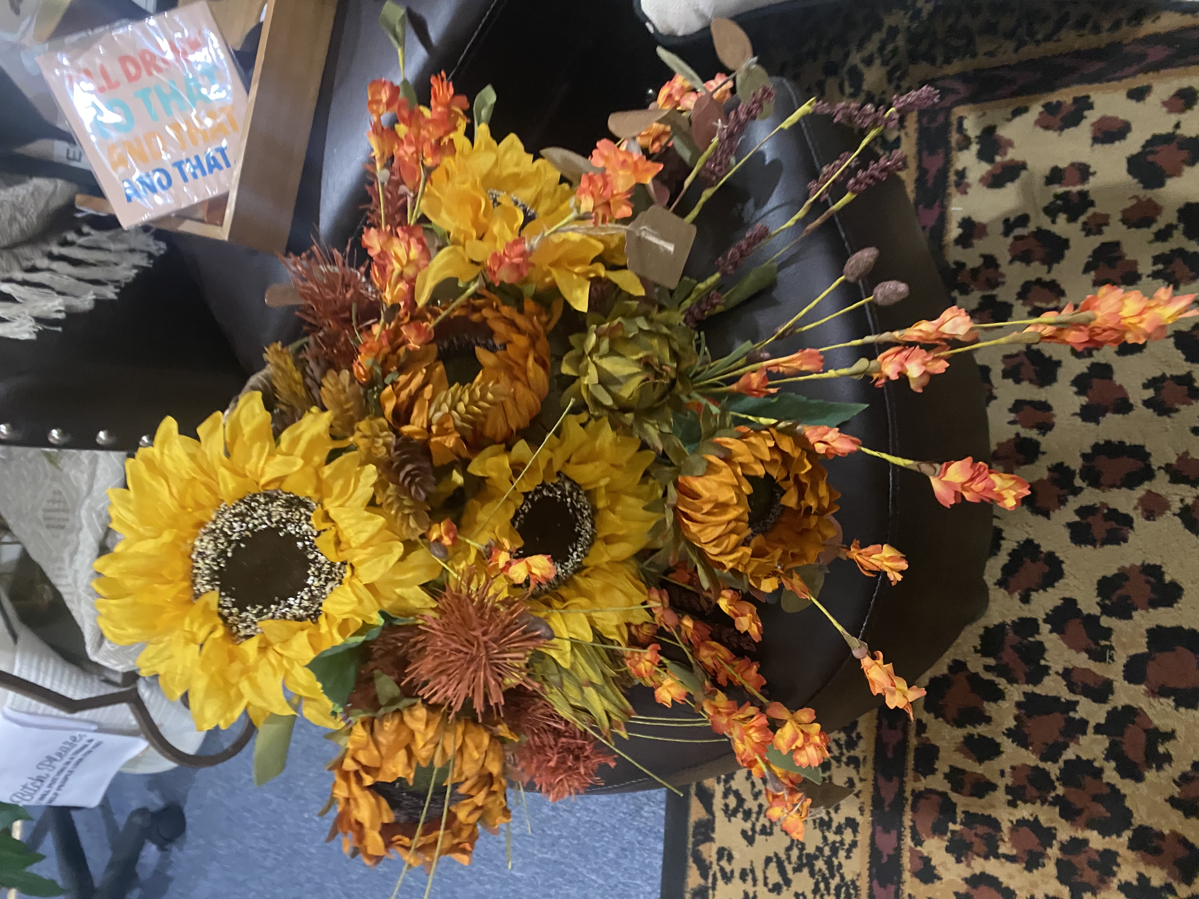 Sunflower fall centerpiece